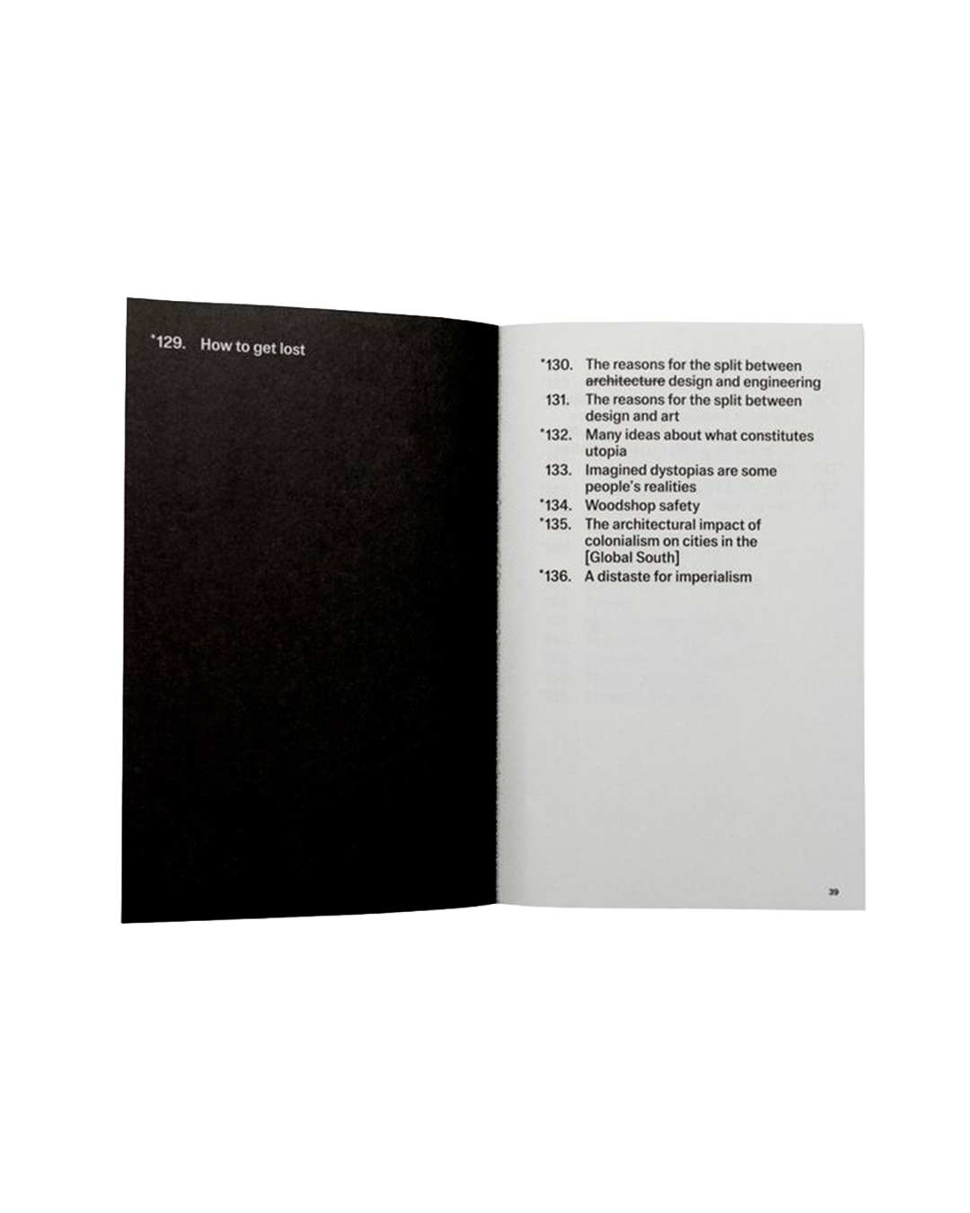 Open book with black and white pages on a white background