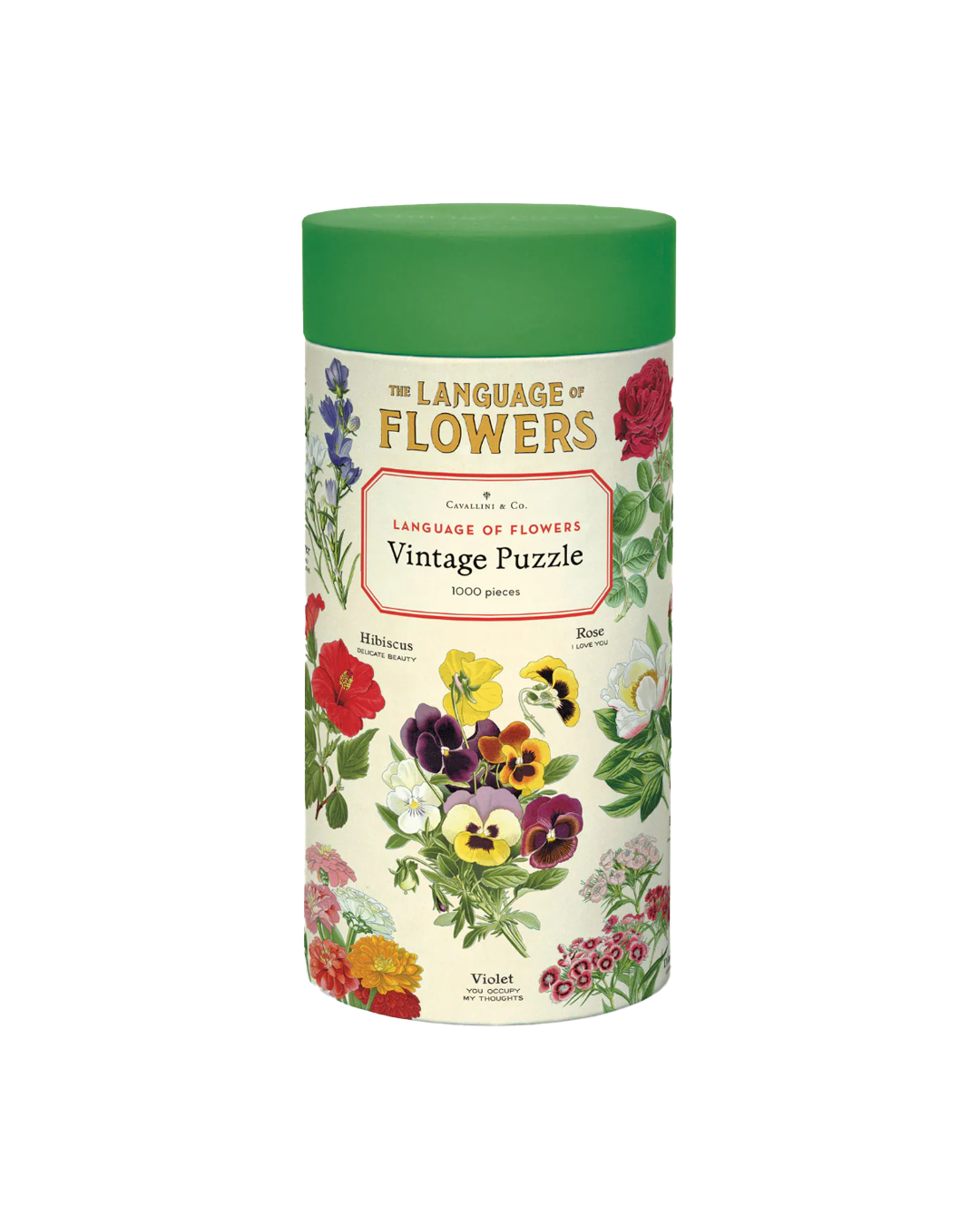 vintage puzzle house plants Cavallini Language of Flowers 1,000 Piece Puzzle