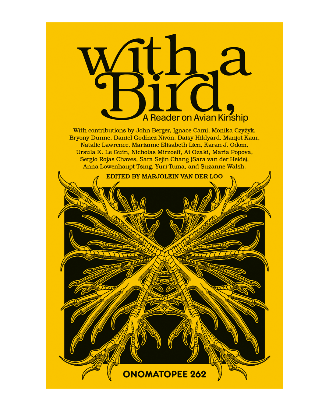 yellow front of a book with an illustration of birds
