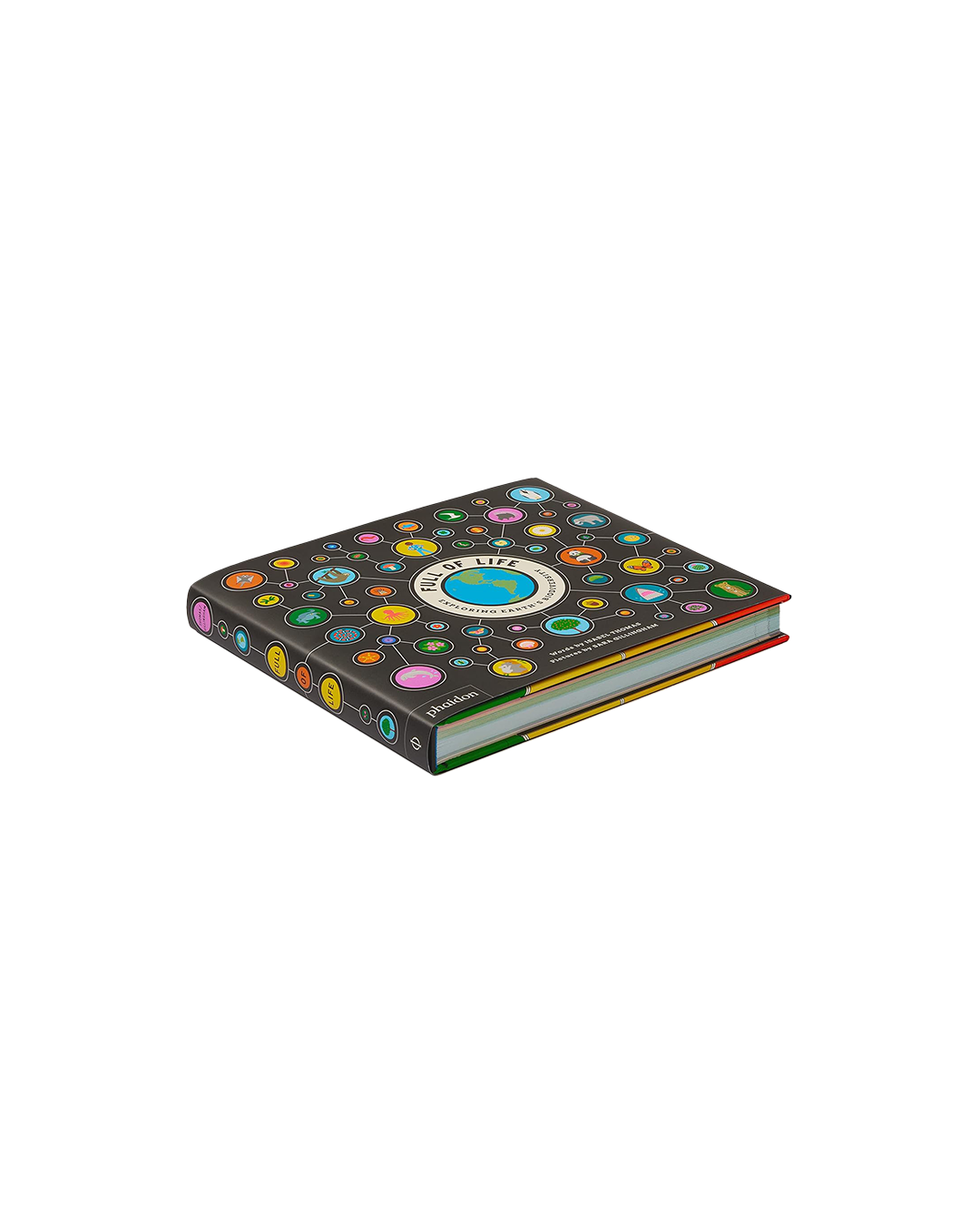 Decorative notebook with solar system design on a white background