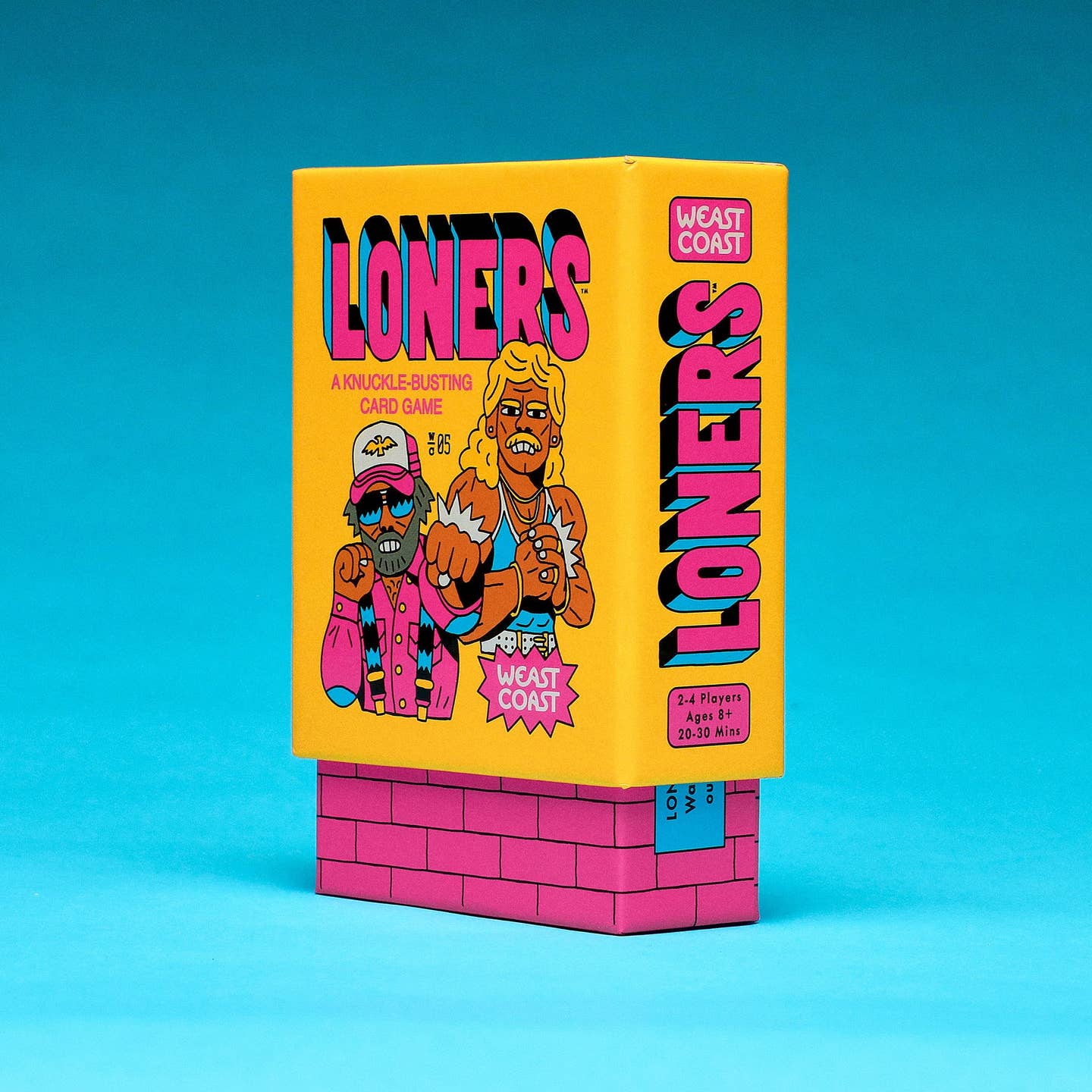 Card game box titled 'Loners' with colorful design on a blue background
