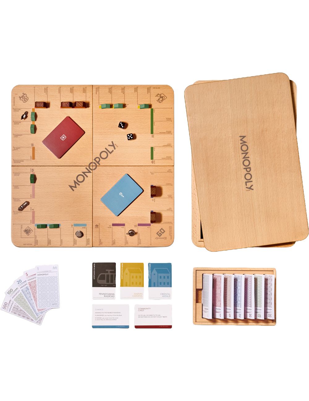 Wooden Monopoly board game