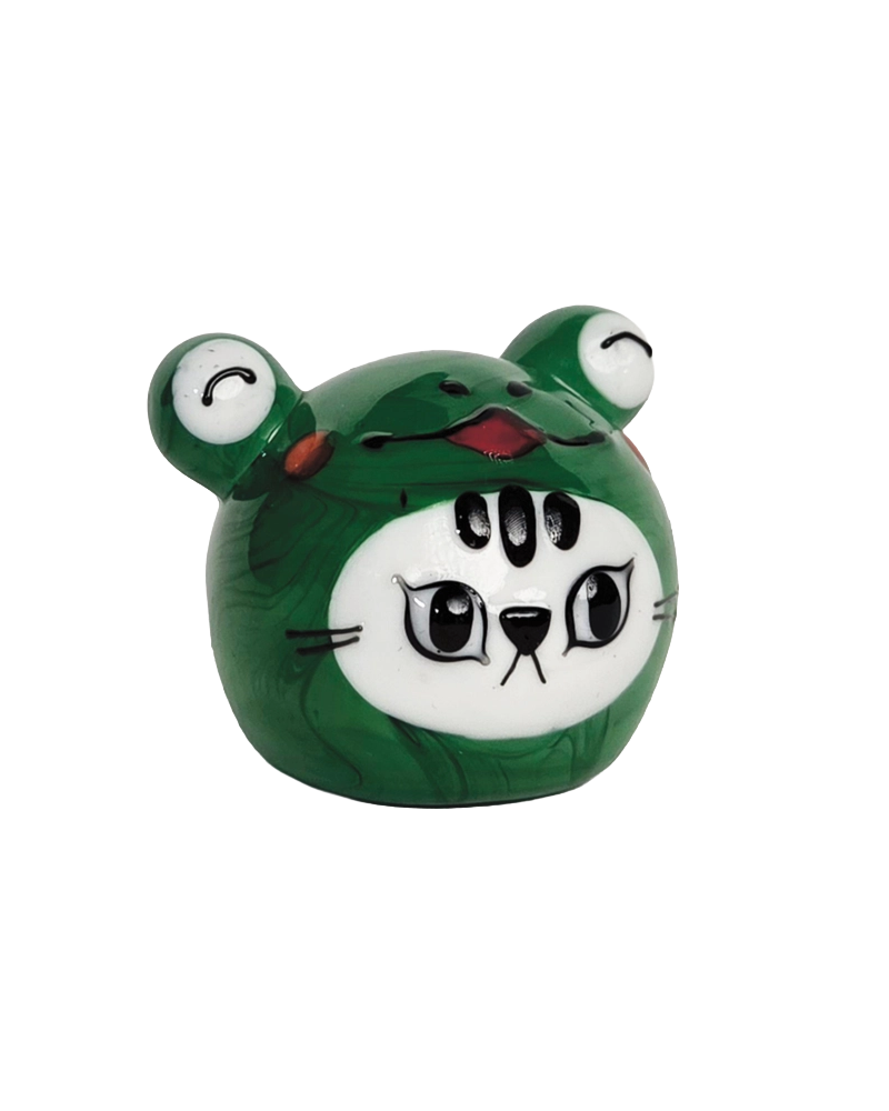 "Safe and sound" Frog Cat Figurine