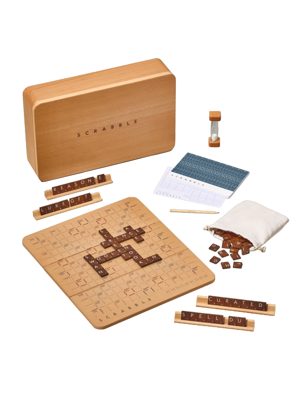 Wooden Scrabble board game