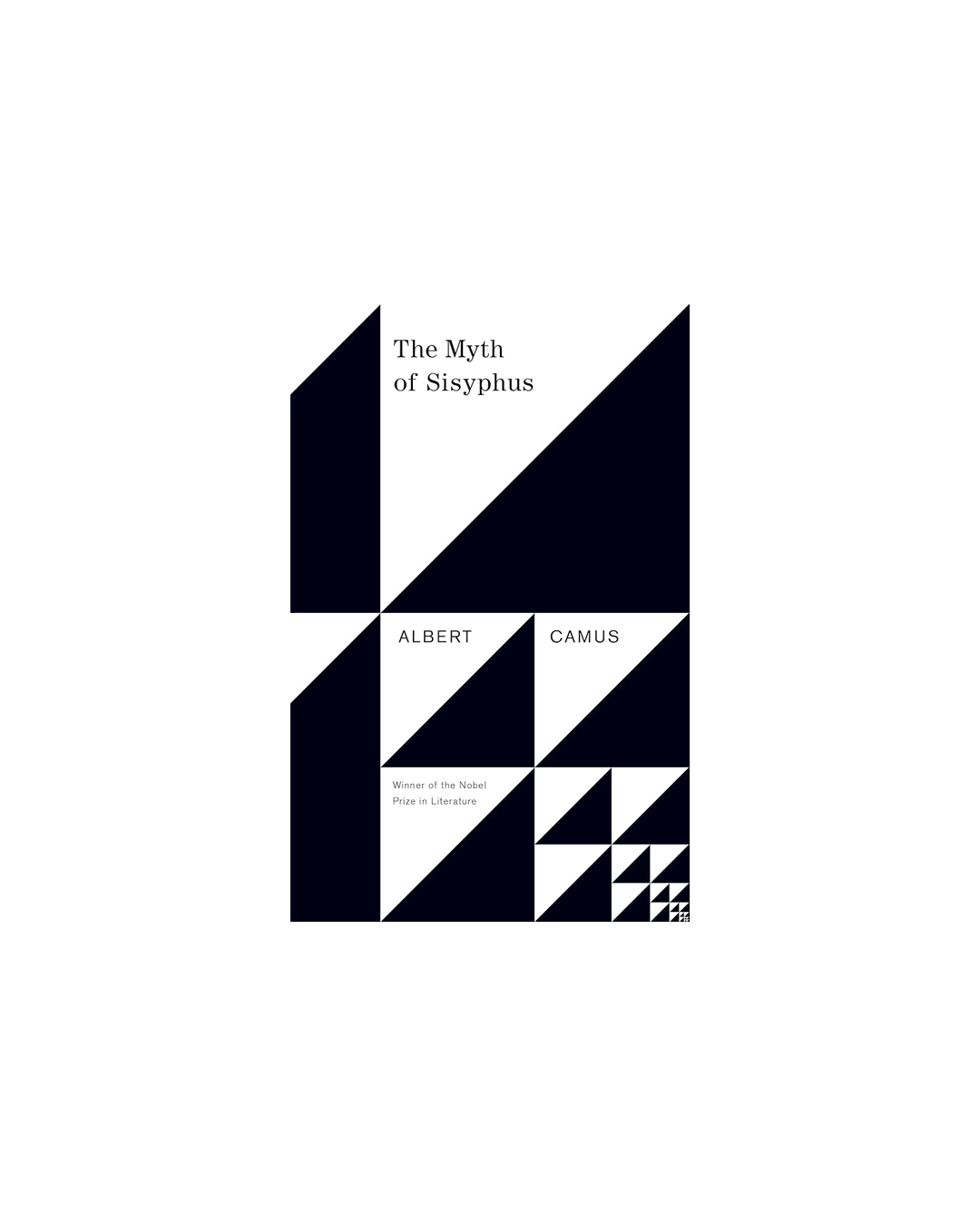 Book cover of 'The Myth of Sisyphus' by Albert Camus with geometric design