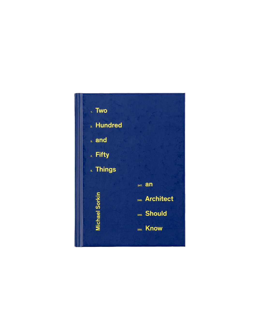 Blue book cover with yellow text on a white background