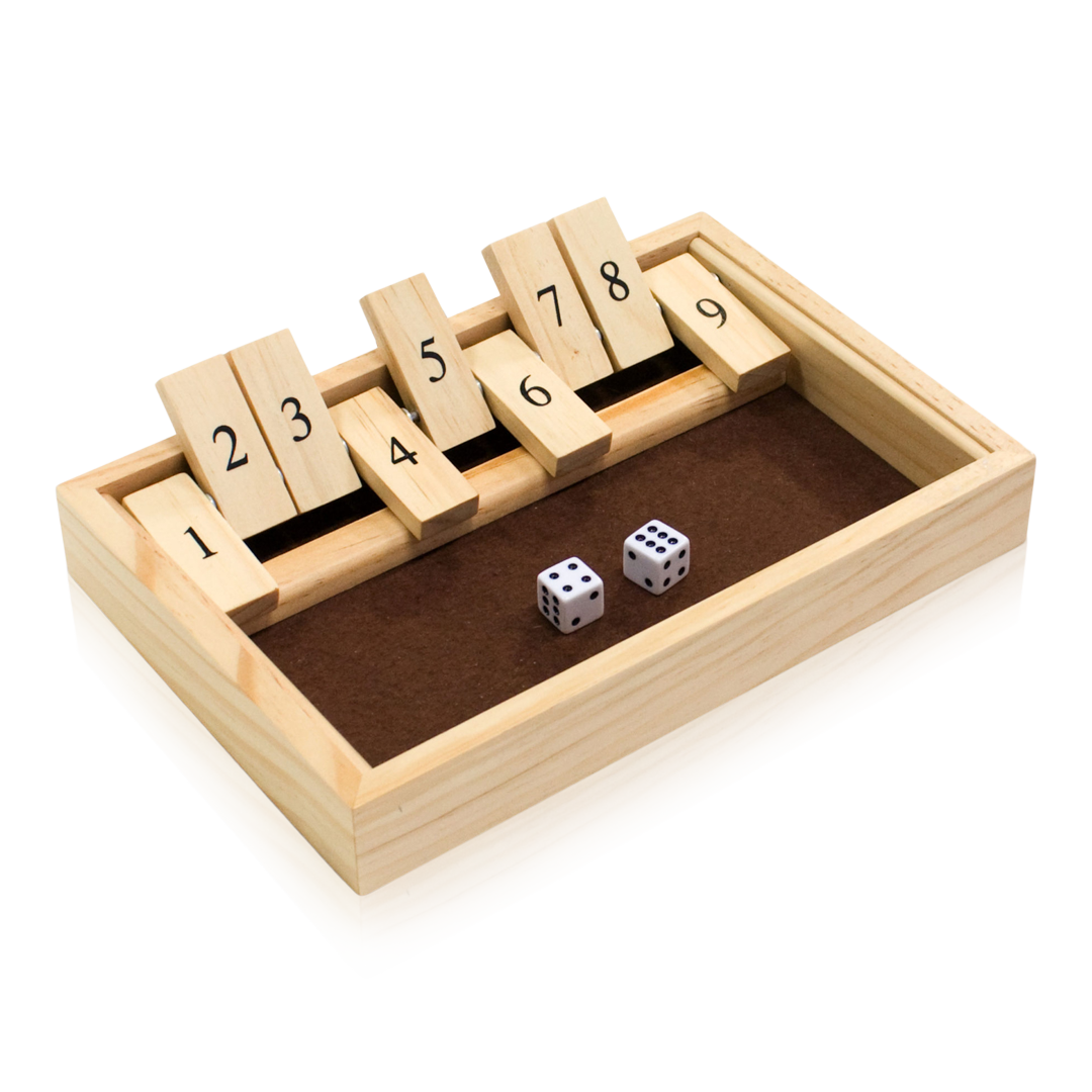 Wooden Board Game, 4 Players Shut The Box Dice Game Mathematics Traditional  Pub Board Dice Game