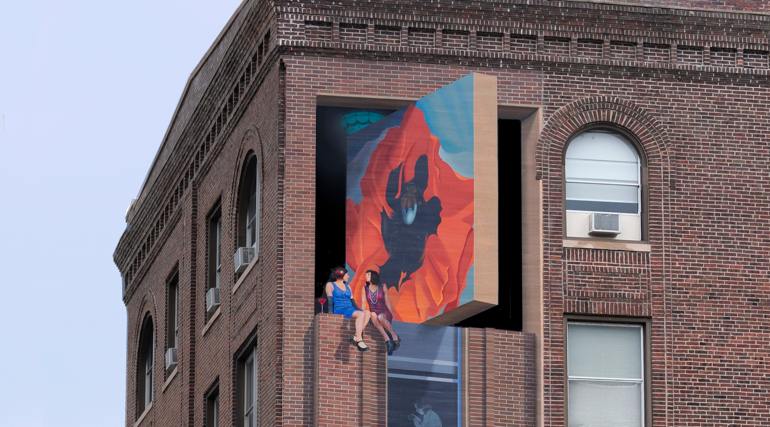John Pugh's "Revolution" mural on the side of an apartment building