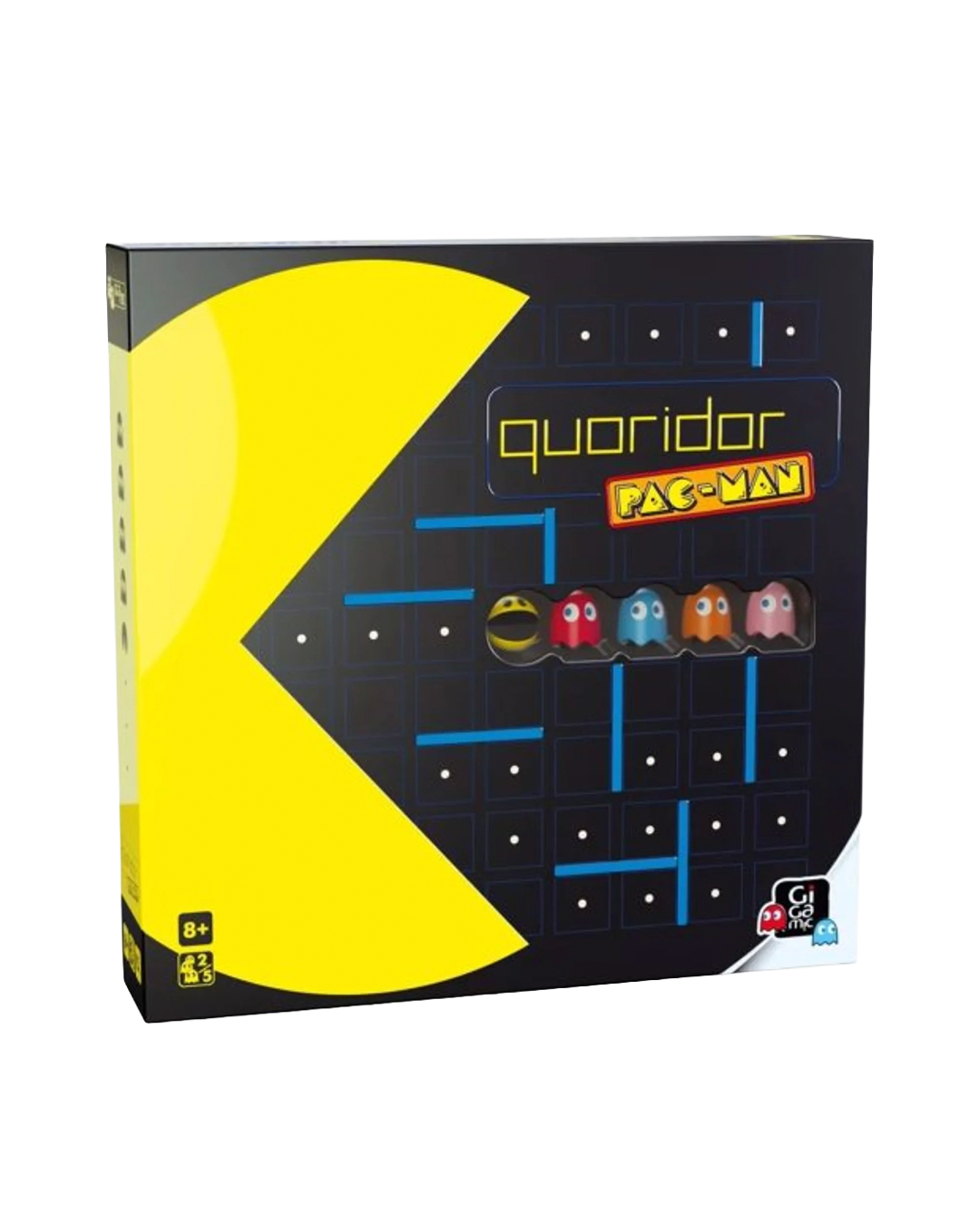 Quoridor Pac-Man board game box with yellow and black design