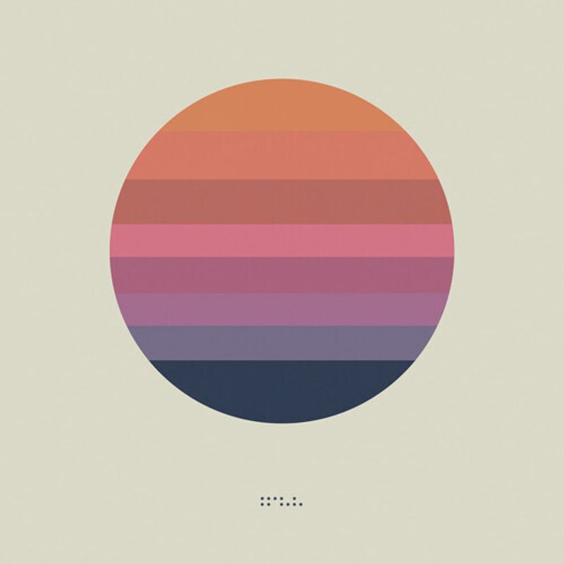 Album art for Awake by Tycho featuring a circle with colored stripes against beige background.