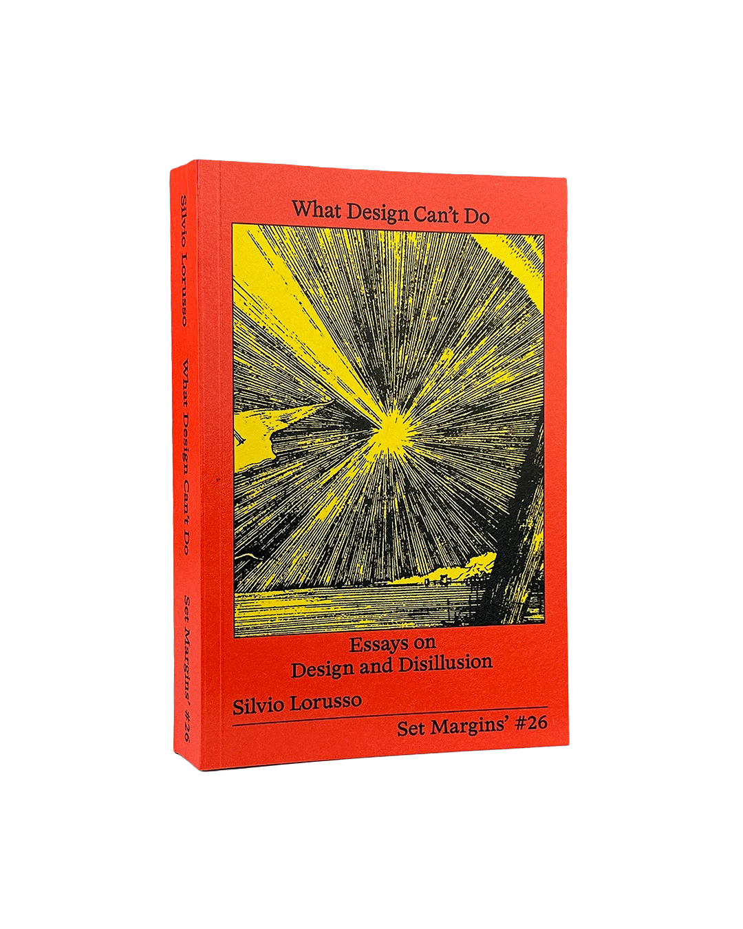 Book cover with red background and yellow and black design