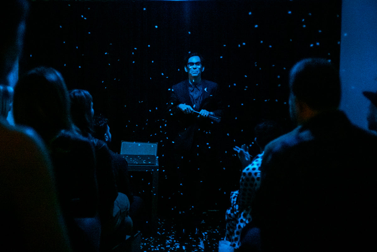 Magician Rob Zabrecky performing at 69 Atlantic, the Brooklyn magic venue associated with Art of Play