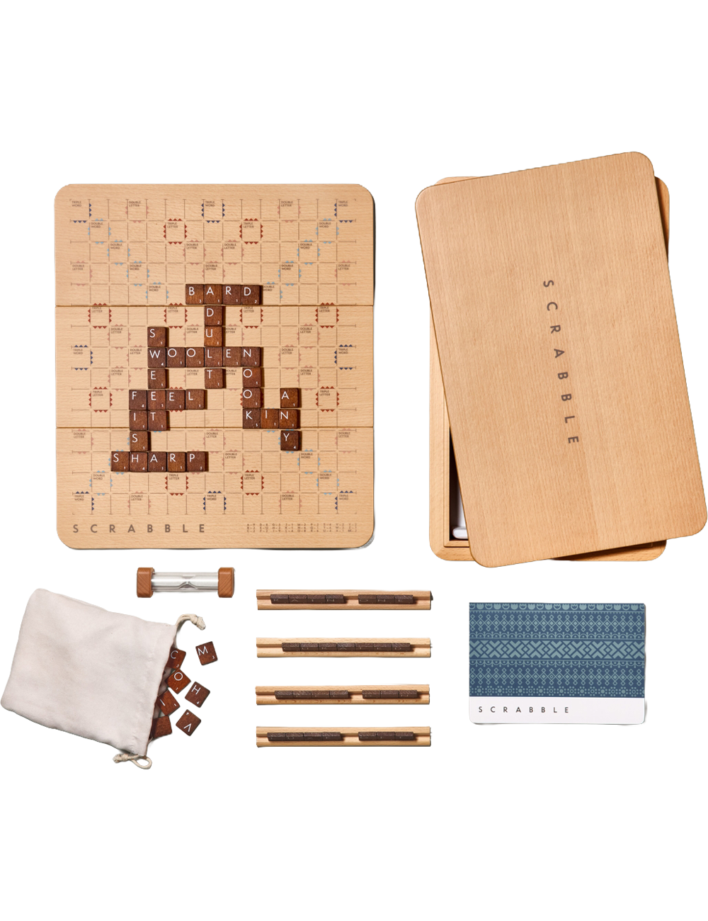 Wooden Scrabble board game