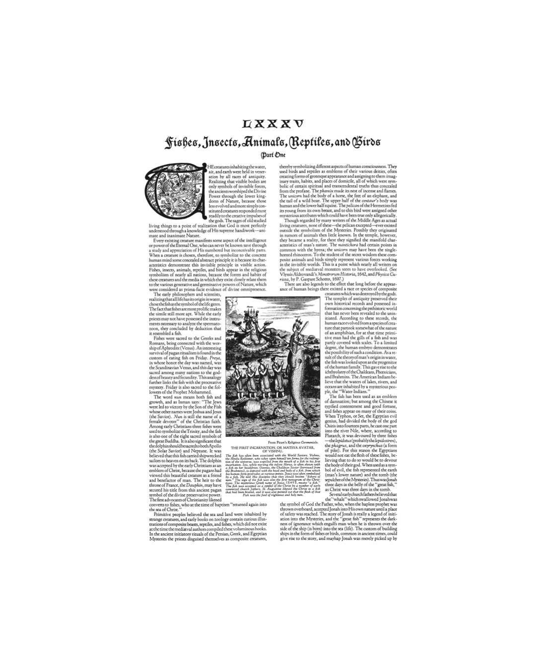 Vintage book page with text and illustrations on a white background