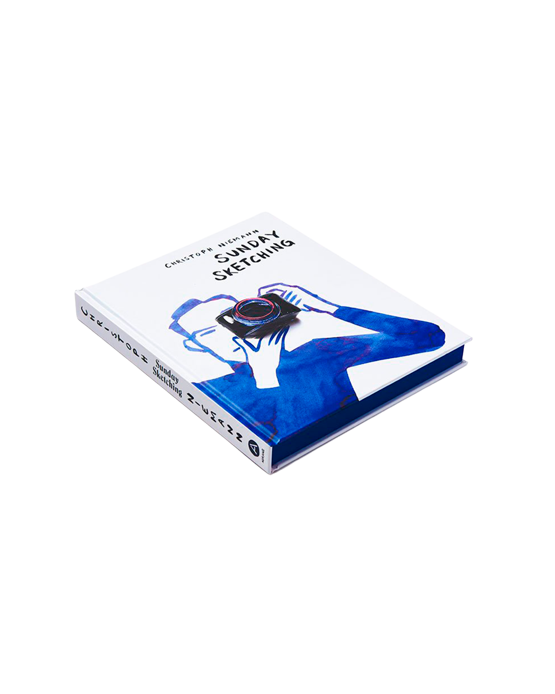 Book titled 'Gundam Sketching' with a blue and white design on a white background